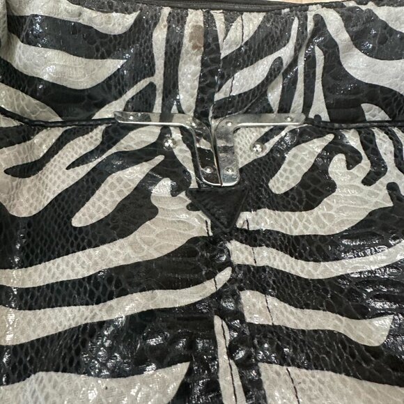 Zebra Print Studded Shoulder Bag – Y2K Rock Vibe - Picture 4 of 8